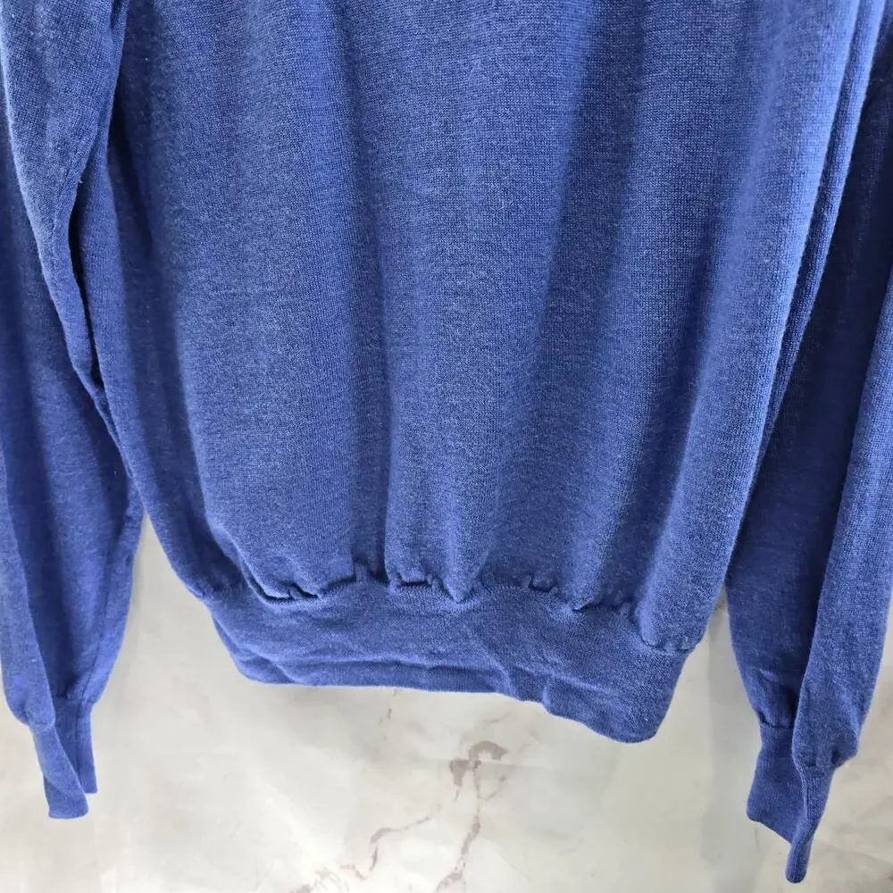 Peter Millar Sweater Mens XXL Blue Merino Wool Silk Lightweight Liberty 19S42